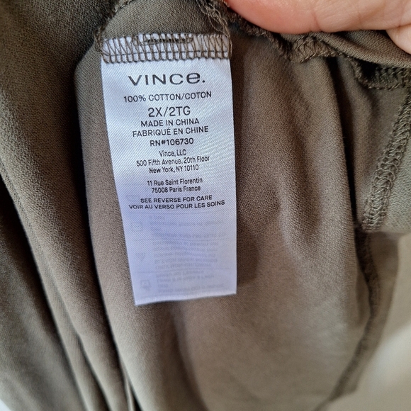 NWT Vince Olive Short Sleeve Square Neck Midi Dress. Womens Size 2X - Picture 8 of 11